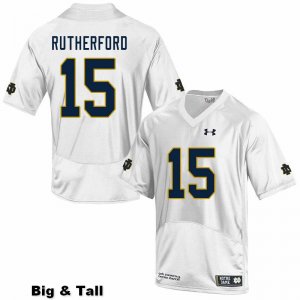 Notre Dame Fighting Irish Men's Isaiah Rutherford #15 White Under Armour Authentic Stitched Big & Tall College NCAA Football Jersey XBB0799LM